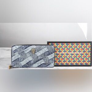 Kurt Geiger Woven Denim Zip Around Wallet